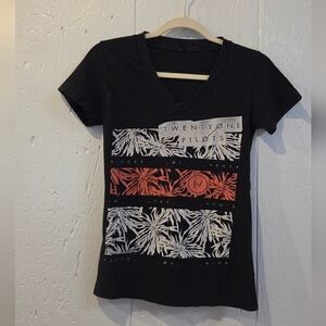 Twenty One Pilots Ladies Deep V-Neck Black Tee